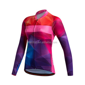 Kit Jersey di Riciclaggio <span class=keywords><strong>Manica</strong></span> <span class=keywords><strong>Lunga</strong></span> Estate femminile Jersey Kit <span class=keywords><strong>Ciclismo</strong></span> Jersey ed I Pantaloni per Le Donne - Product Image 2