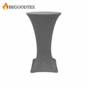 fire retardant Cocktail Round Stretch Table Cover Grey Pass DIN4102 B1