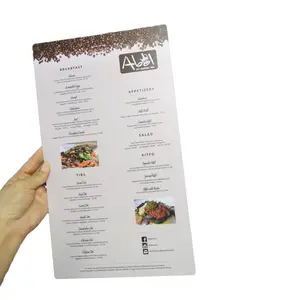 Cartes en plastique PVC A2 A3 A4, design personnalisé, cartes de Menu pour restaurants