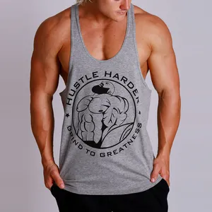 Camiseta de tirantes para musculación Y espalda cruzada para hombre, chaleco de gran tamaño para fitness, ropa de gimnasio, top con agujeros laterales abiertos