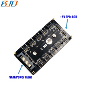 12 Way <span class=keywords><strong>Rgb</strong></span> Argb <span class=keywords><strong>Fan</strong></span> Hub 5V 3pin Led <span class=keywords><strong>Controller</strong></span> Met Pmma Case En Magnetische Impasse - Product Image 3