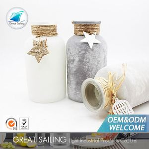 Altos Jarrones De <span class=keywords><strong>Cristal</strong></span> De La Flor Con la Cuerda de Calidad fina Decoración - Product Image 3