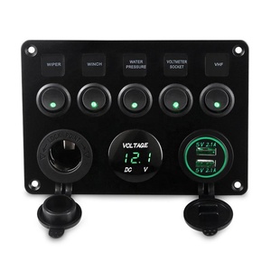 Panneau d'interrupteur à bascule marin 5 Gang ON-OFF étanche avec voltmètre numérique - Product Image 2