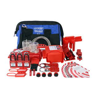 Kit di Sicurezza Breed per Bloccaggio Elettrico e Valvole, Set per la Gestione LOTO con Borsa Portautensili Blu di Alta Qualità - Product Image 1