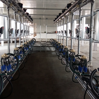 Salle de traite des vaches de type chevrons