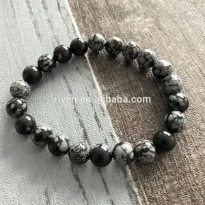 Pyrite SN0980 Yoga Mala Wrist Snowflake Black Onyx Pyrite Jasper Men Gemstone Stacking Bracelet Set Healing Caliming Gift