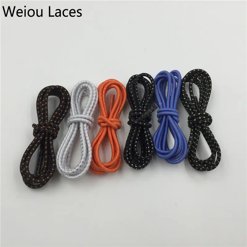 Weiou black insert silver wire shoelaces round strongly elastic bootlaces for sneakers high quality shoestring for sale online