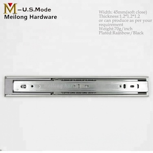 Meilong Phần Cứng Tủ Bếp Phụ Kiện 45 Mềm Đóng Kính Thiên Văn Kênh/Tự Đóng Cửa Ngăn Kéo Trượt Đường Sắt Với Bóng Mang - Product Image 4