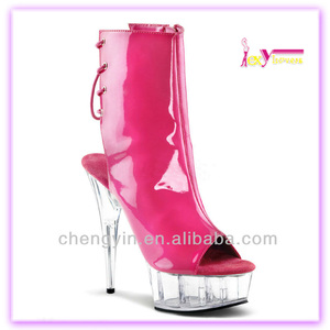 Stivaletti da <span class=keywords><strong>Donna</strong></span> con Tacco Alto e Plateau, Punta Aperta, Allacciatura Posteriore, Stivali Estivi da <span class=keywords><strong>Donna</strong></span> - Product Image 4