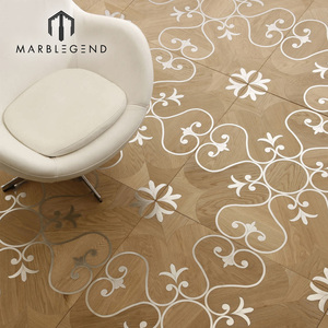 Suelo de Parqué de Madera de Roble con Incrustaciones de Acero Inoxidable Decorativo para Interiores a Precio Económico para Villa - Product Image 1