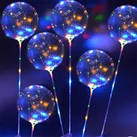 Toptan 18 36 inç doğum günü partisi BOBO balon şeffaf lateks balon sopa standı Led balon