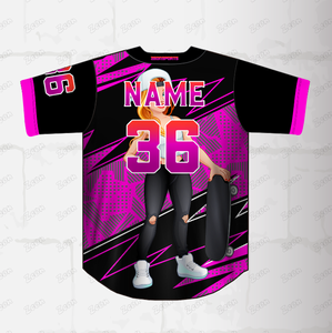 Latest pink Design Custom Baseball <strong>Jersey</strong> Girls Women 2-buttons Baseball <strong>Jerseys</strong> Uniforms