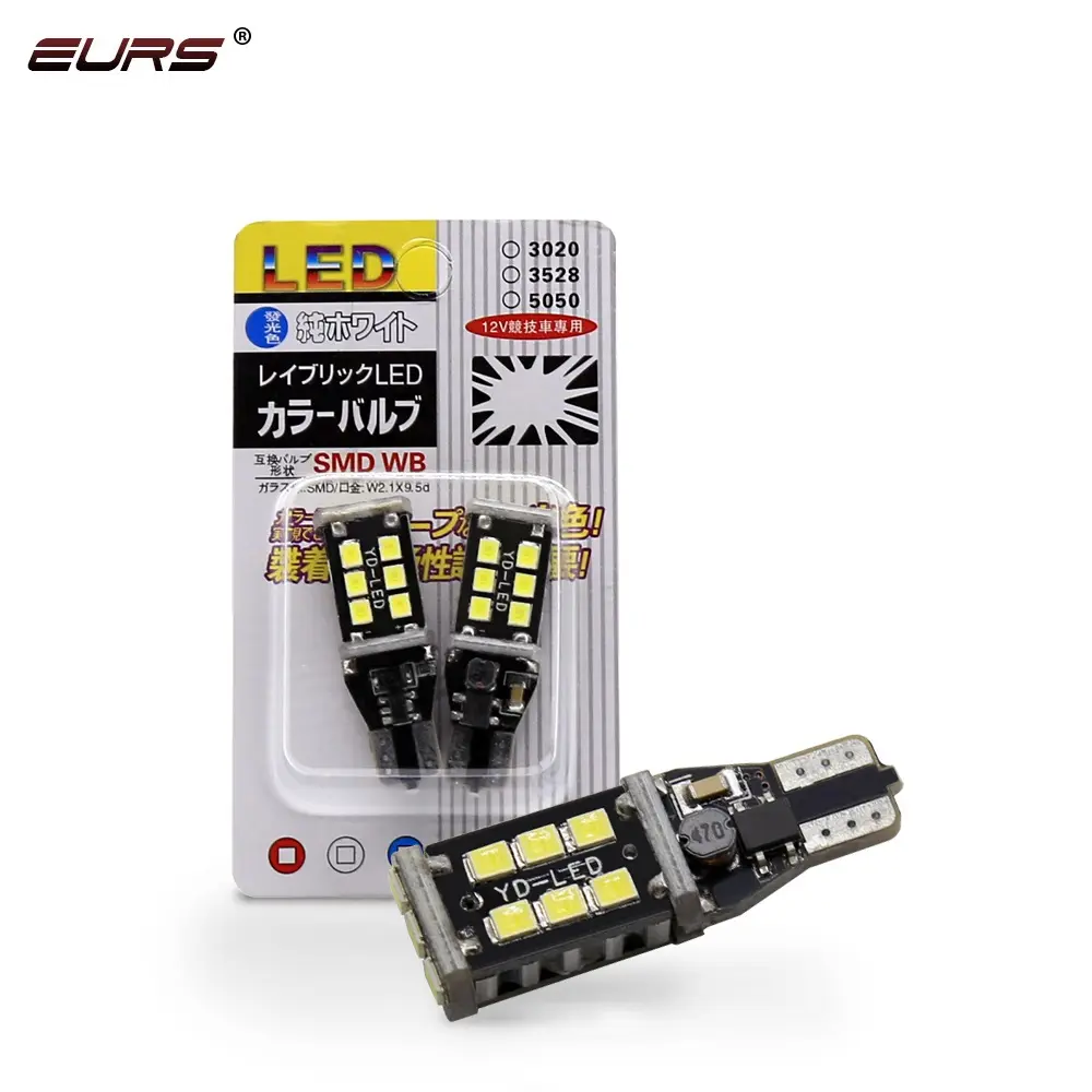 Clignotants de voiture led, feu clignotant, 1156 1157, pour automobile, 2835, 15smd, blanc, rouge, jaune, ampoules led T15 15smd, 7440, 7443, 3156, 3157, 9 couleurs