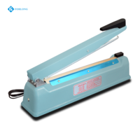Machine de scellage manuelle à impulsion pour sacs, cartons et emballages plastiques, avec petit coupe-sac intégré et fonction de thermoscellage