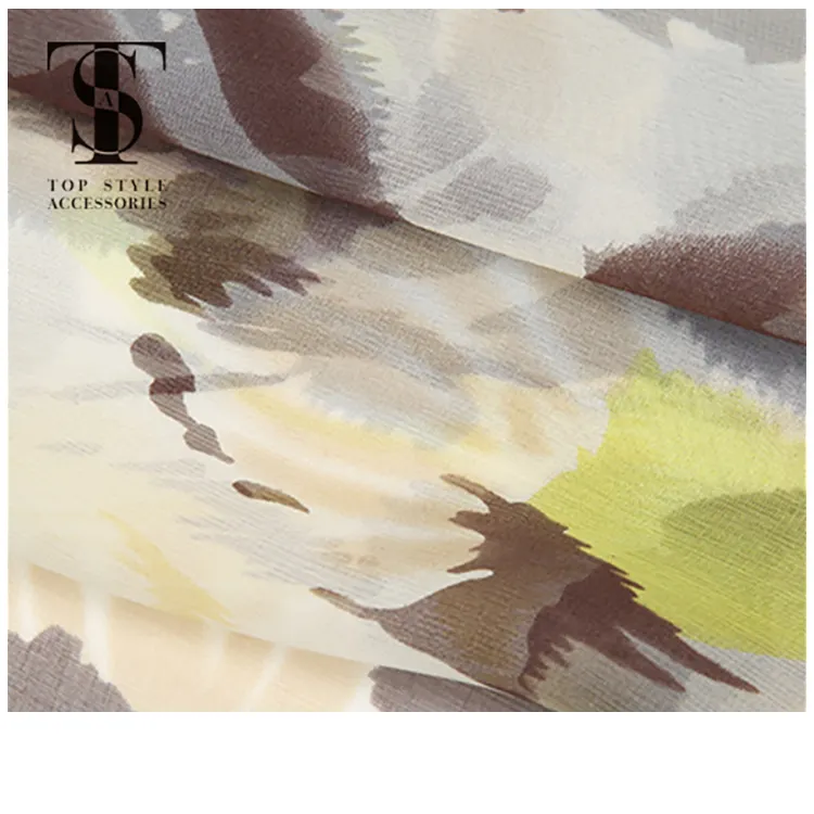 2018 design di lusso cinese delle signore di seta chiffon tessuto di seta stampa digitale