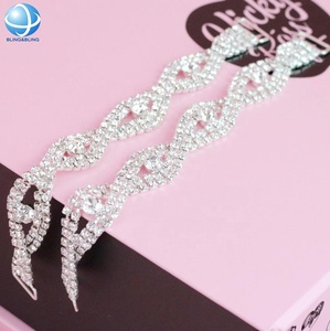 シルバークリスタルビキニチェーンバックルオーバルラインストーンコネクタ下着アクセサリー用 - Product Image 2