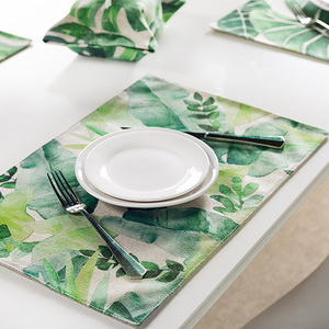 ผ้าใบผ้าฝ้าย100% แบบดิจิตอลพิมพ์ภาพที่กำหนดเองร้านอาหารพิมพ์ Fused ลามิเนต Placemat - Product Image 1