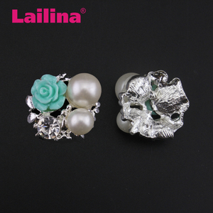 Artisanat Embellis Résine Fleur Strass Étincelant Cristal Perle Boutons pour Hairbow Centres-Dos Plat Boutons - Product Image 2