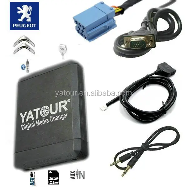 Yatour YTM07 자동차 디지털 미디어 체인저 (USB + 독 + SD + AUX + BT) 자동차 CD 플레이어 에뮬레이터 MP3 인터페이스 어댑터