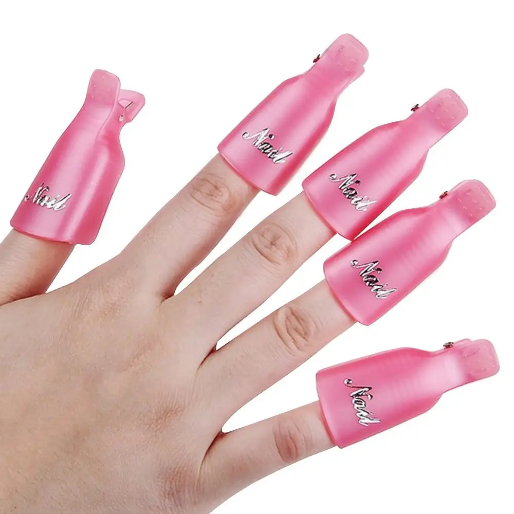 Yimart Bán Buôn 10 Cái/gói Nail Art Ngâm Tắt Cap Clip Gel UV Nail Polish Remover Clip