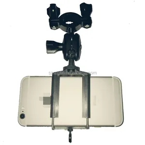 Volledige Rotatie Draaibare Voertuig Achteruitkijkspiegel Camera Mount met U Telefoon Houder Klem voor iPhone 6 5 s 6 s 7 plus