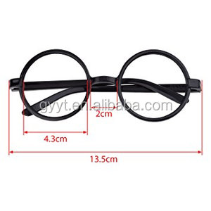 Plastica nera Guidata Occhiali Occhiali Rotondi Cornice Nessuna Lenti per Halloween Costume Party - Product Image 2