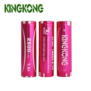 Nuovo Kingkong Marca ICR18650 2500mAh 7.5A 3C 3.7V Alto Tasso Colonna cilindro agli ioni di Litio Li-ion batteria