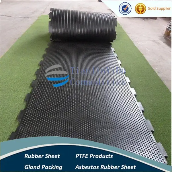 2m width Stable cow rubber mat/rubber roll,surface hammer pattern bottom rhone cow/horse flooring