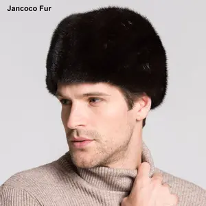 New Winter Whole Skin Mink Fur Hats Russian Style Outdoor Casual Caps For Men Keep Warm