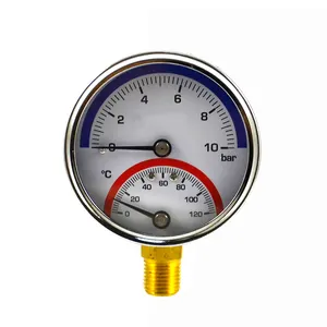2.5 بوصة حاوية سوداء من لاصلب Thermomanometer ضغط مقياس درجة الحرارة