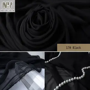 Tekstil Nanyee Gulungan Kemasan Putih 75D 100D Sifon Polos Kain Jual Oleh Roll