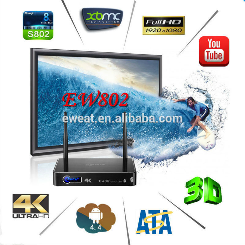 El más reciente eweat inteligente android tv box, de xbmc con preinstalar full hd 1080p video porno de android tv box 4.4.2