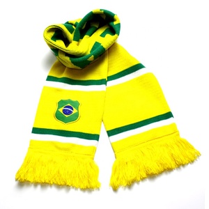 Logo personnalisé Écharpe Club de Football 100% Acrylique Tricoté Jacquard Brésil Chapeaux Écharpe pour <span class=keywords><strong>2022</strong></span> Football Qatar - Product Image 5