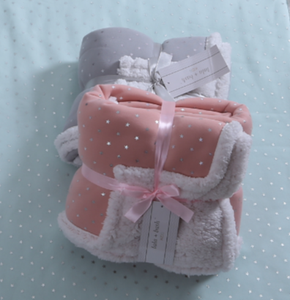 Double Layer Whole Sale Gold <strong>Star</strong> Printed Sherpa <strong>Blanket</strong> Thick Heavy Swaddle Stroller <strong>Blanket</strong> - Product Image 1