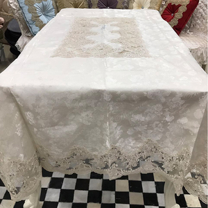 Élégant De Luxe Blanc Velours Nappe Usine - Product Image 3