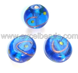 Cuentas de cristal de Murano en forma de moneda azul, 16mm/18mm/20mm, cristal creativo suelto para fabricación de joyas, decoración artística, EXCEL EXPORTS - Product Image 6