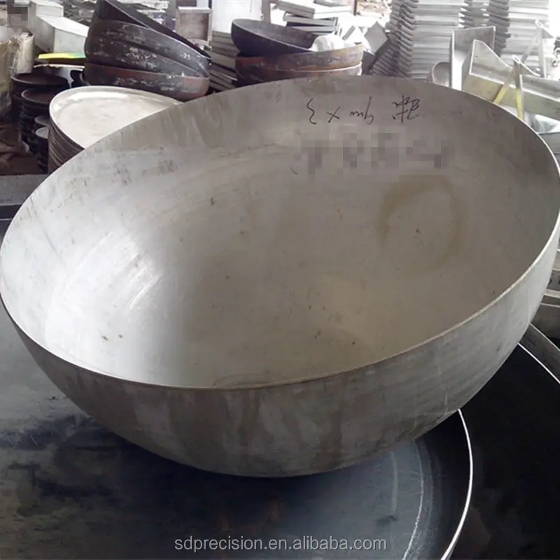 Tapas de extremo de tanque semiesféricas, tapa de cúpula de acero liso para recipiente a presión