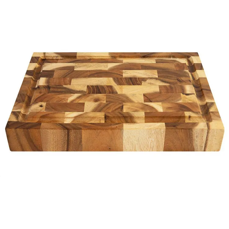 Personalizada duradera rectángulo Acacia peces de madera de tabla de cortar de bambú con peso