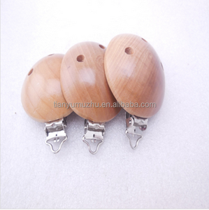 Venta al por mayor ronda naturaleza chupete Clips Wood sostenedor <span class=keywords><strong>pacificador</strong></span> del bebé - Product Image 2