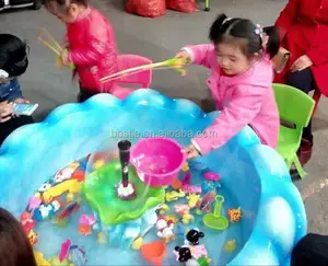 amusement fishing equipment electric fiberglass children's fishing pond games machine for kids