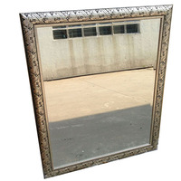 Miroir Antique mural décoratif de luxe européen en forme de feuille en argent