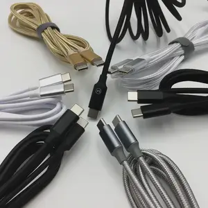 Nylon Gevlochten Usb 2.0 Gen 1 Type C Naar Type C 5A Met E-Mark Chip Pd 100W opladen Kabel Voor Laptop