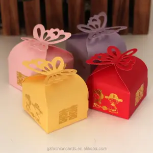 Hot Selling Custom Printed Candy Paper Gift Boxes Butterfly Shape Paper Wedding Candy Box