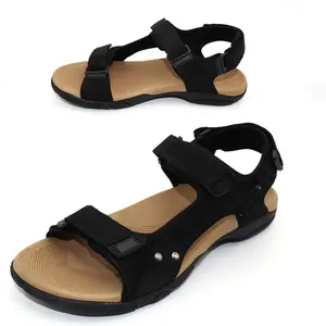 Mannen Sandalen Zomer Echt Leer Mannelijke Strand Sandalen Zachte Comfortabele Mannelijke Outdoor Strand Slippers