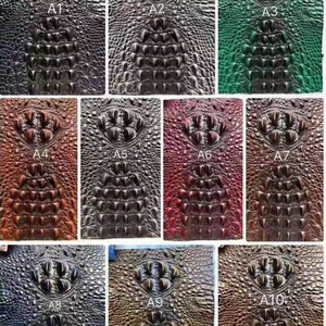 Two Tone Color crocodile Emboss Faux <strong>Leather</strong> <strong>Sheets</strong> for Making Bags - Product Image 6