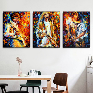 Top vente peint à la main beau CowBoy <span class=keywords><strong>homme</strong></span> jouant de la guitare <span class=keywords><strong>peinture</strong></span> à l'huile sur toile <span class=keywords><strong>homme</strong></span> avec des peintures de guitare pour la décoration murale - Product Image 2