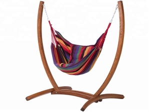 <span class=keywords><strong>Fauteuil</strong></span> <span class=keywords><strong>hamac</strong></span> en bois avec tissu rayé, balançoire de loisirs - Product Image 5