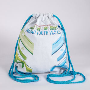 Katoenen Canvas Gym Sport Plunjezak Lichtgewicht Modieuze Stijl Wasbare Letter String Voor Promotioneel Gebruik Op Maat Gemaakte Logo Afdrukken - Product Image 3