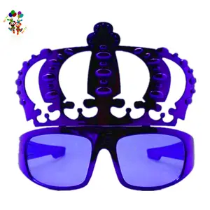 Cheap Custom Colored Novelty Crown Shaped Plastic Party Glasses HPC-1607