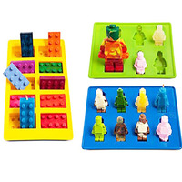 Silicone Minifigure e la Costruzione di Blocchi di Cioccolato muffa Della Caramella, Robot e il Blocco Jello Muffa Colpi, Muffa Della Gelatina